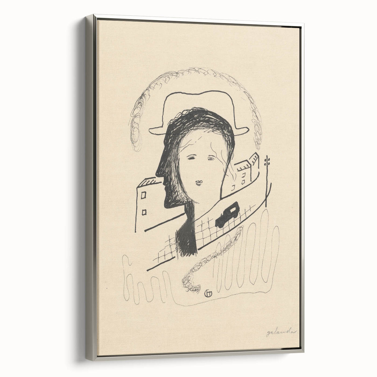 Modern Wall Art: Couple - Minimalist Abstract Line Drawing Print