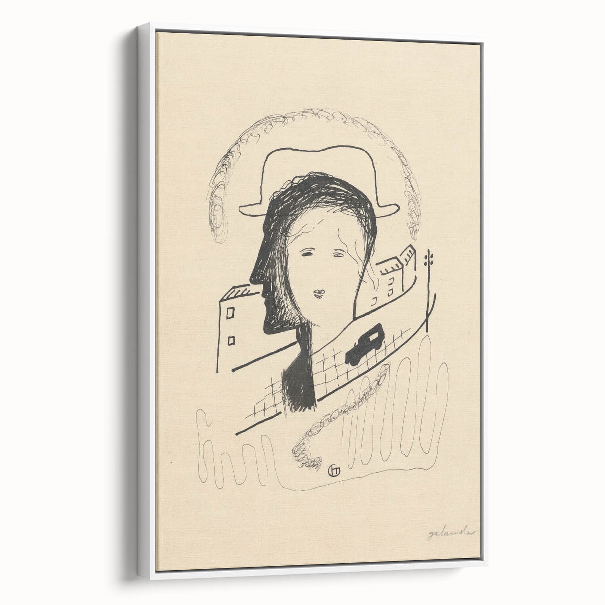 Modern Wall Art: Couple - Minimalist Abstract Line Drawing Print