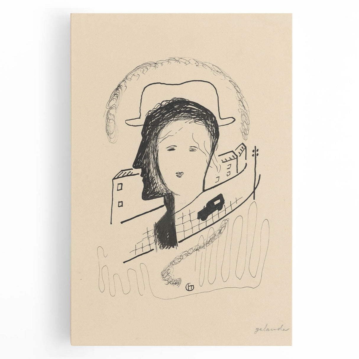 Modern Wall Art: Couple - Minimalist Abstract Line Drawing Print