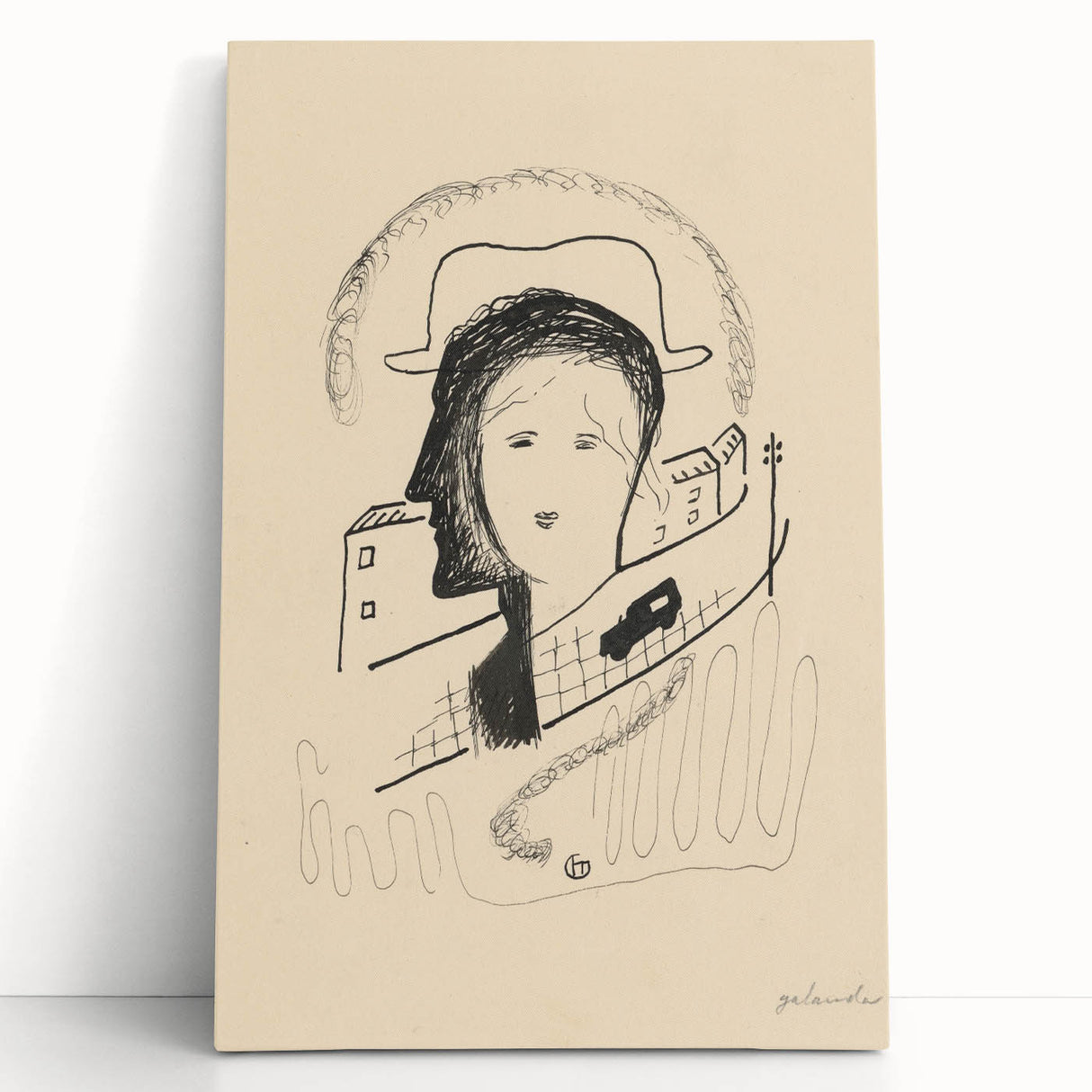 Modern Wall Art: Couple - Minimalist Abstract Line Drawing Print