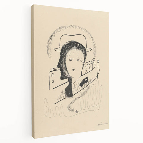 Modern Wall Art: Couple - Minimalist Abstract Line Drawing Print