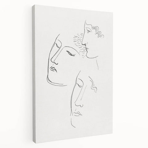 Modern Wall Art: Minimalist Sketch of Women - Elegant Line Drawing