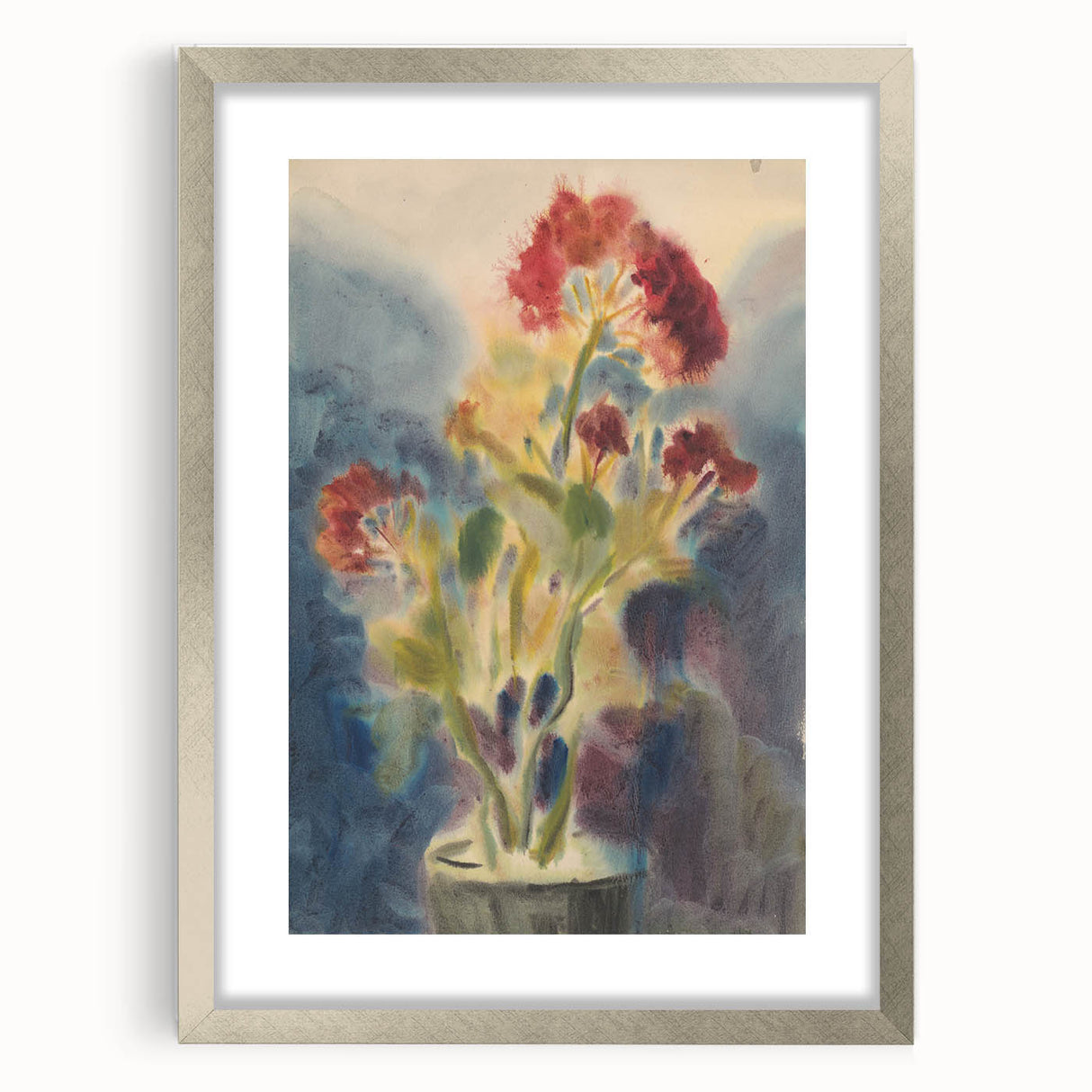 Modern Wall Art: Red Flowers - Vibrant Abstract Floral Watercolor