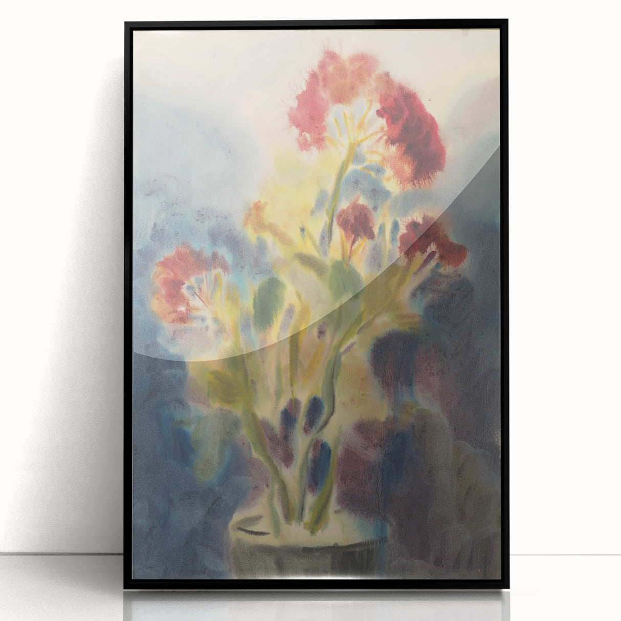 Modern Wall Art: Red Flowers - Vibrant Abstract Floral Watercolor