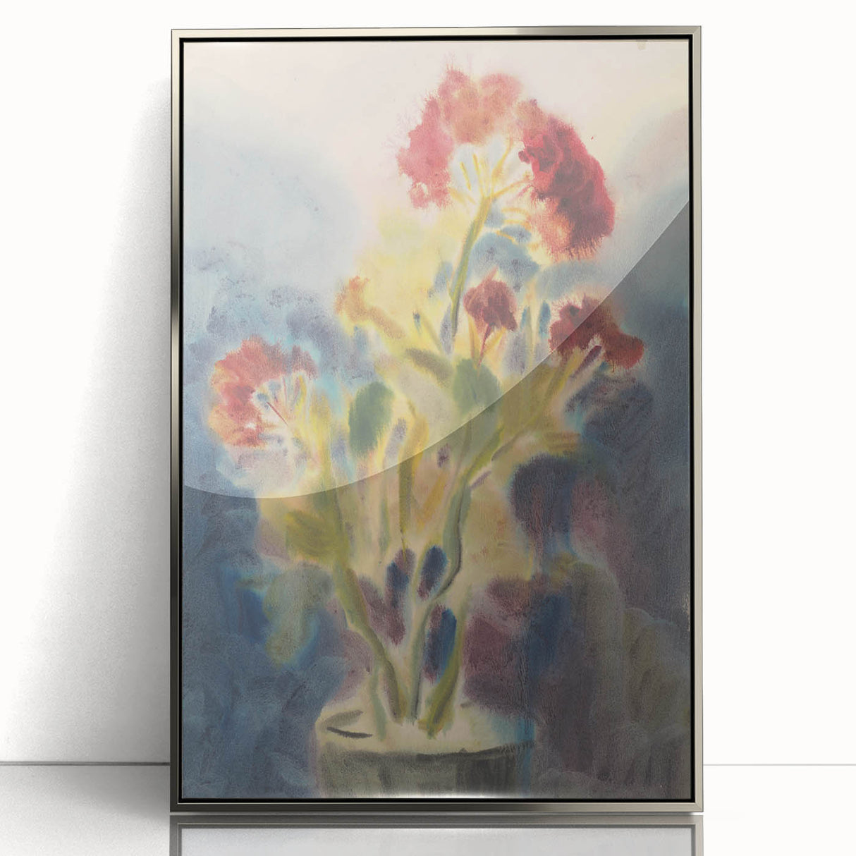 Modern Wall Art: Red Flowers - Vibrant Abstract Floral Watercolor