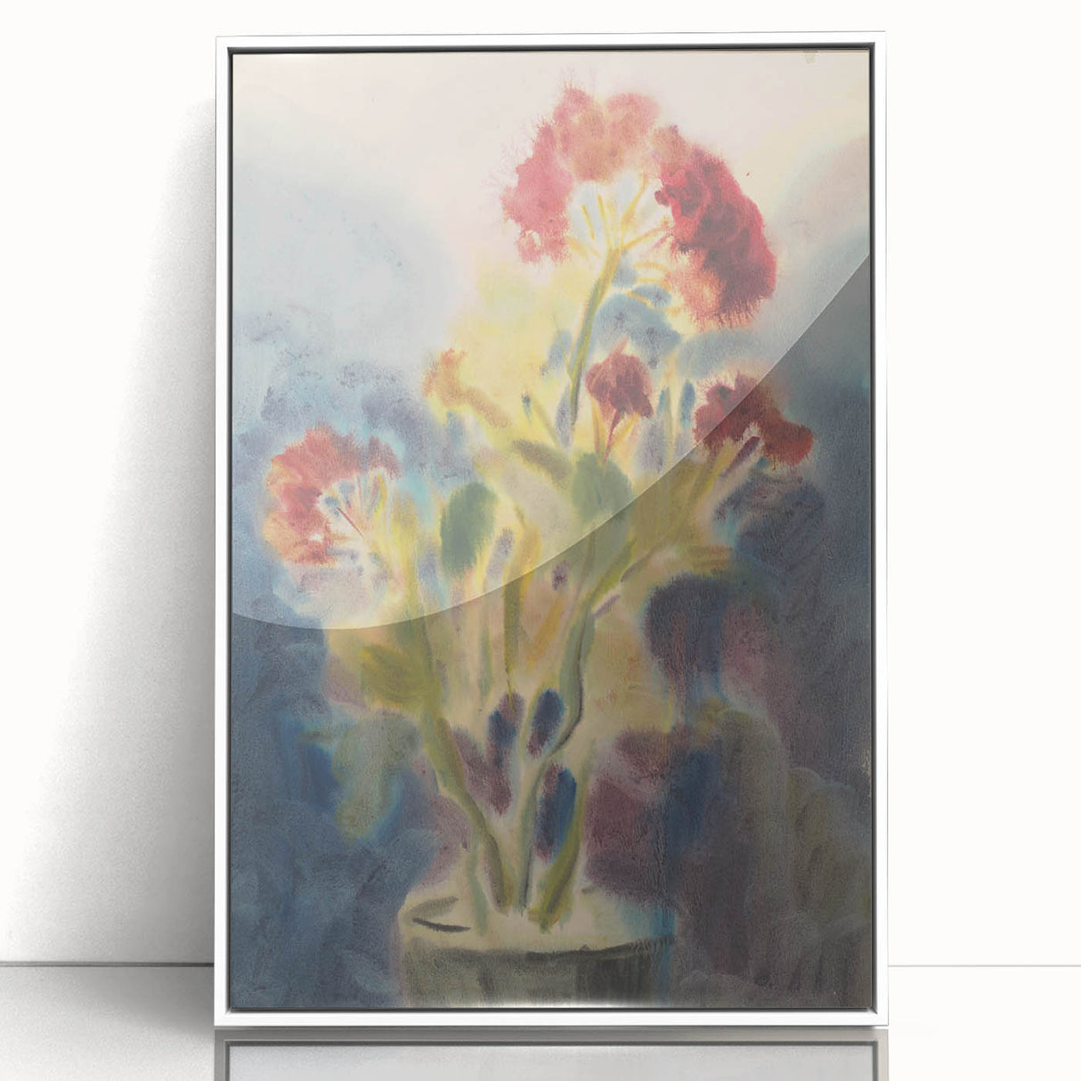 Modern Wall Art: Red Flowers - Vibrant Abstract Floral Watercolor