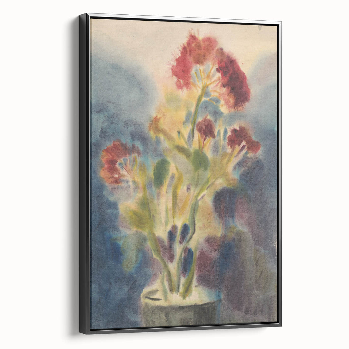 Modern Wall Art: Red Flowers - Vibrant Abstract Floral Watercolor