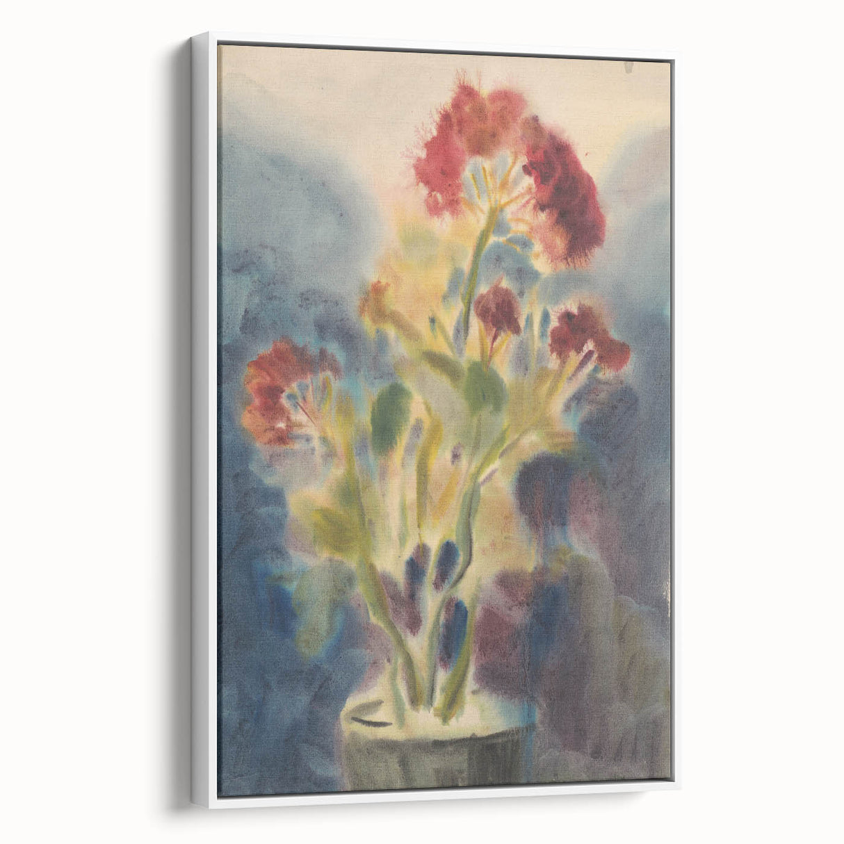 Modern Wall Art: Red Flowers - Vibrant Abstract Floral Watercolor