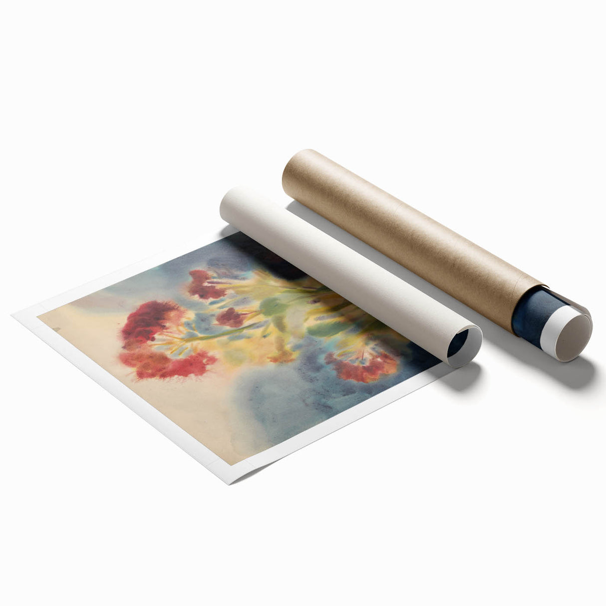 Modern Wall Art: Red Flowers - Vibrant Abstract Floral Watercolor