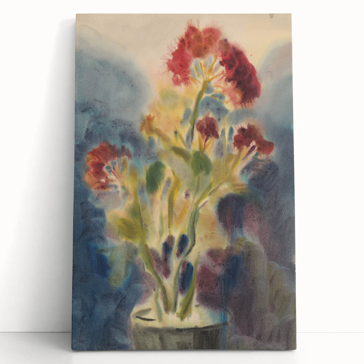 Modern Wall Art: Red Flowers - Vibrant Abstract Floral Watercolor