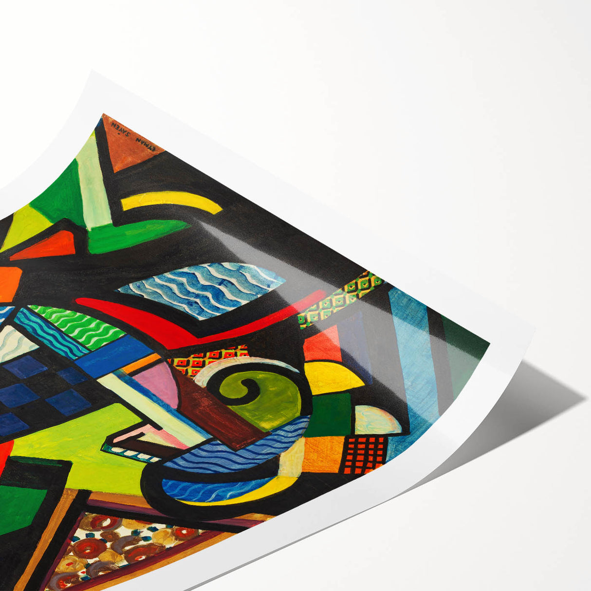 Contemporary Art Prints – Abstract Colorful Shapes on Stretched Canvas