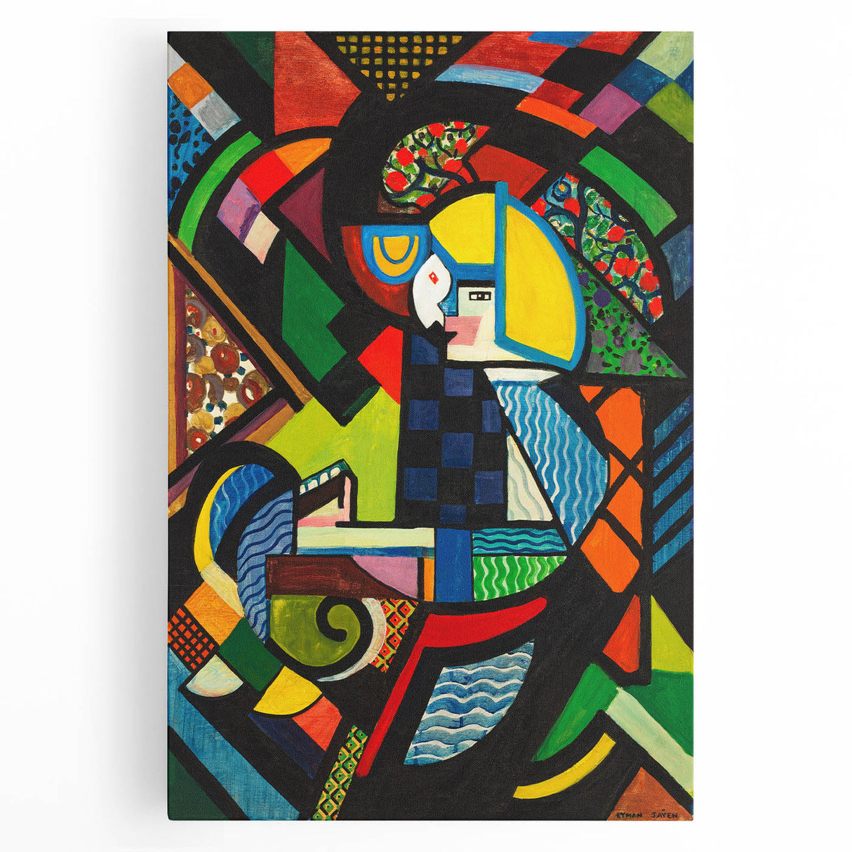 Contemporary Art Prints – Abstract Colorful Shapes on Stretched Canvas