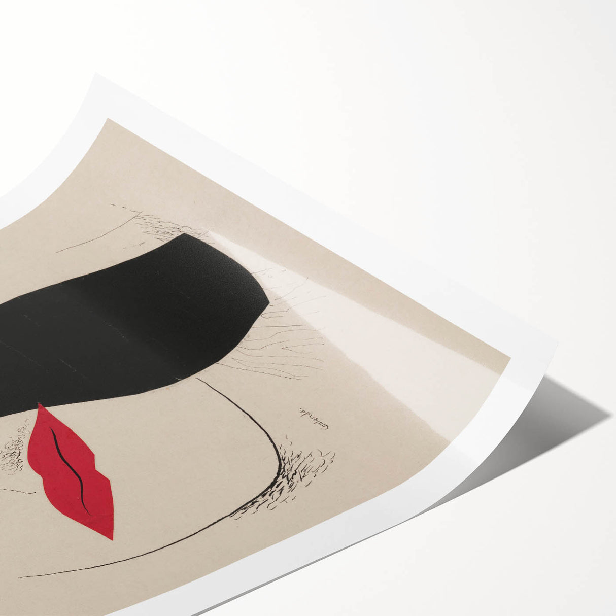 Abstract Modern Art – Minimalist Woman Illustration on Framed Print