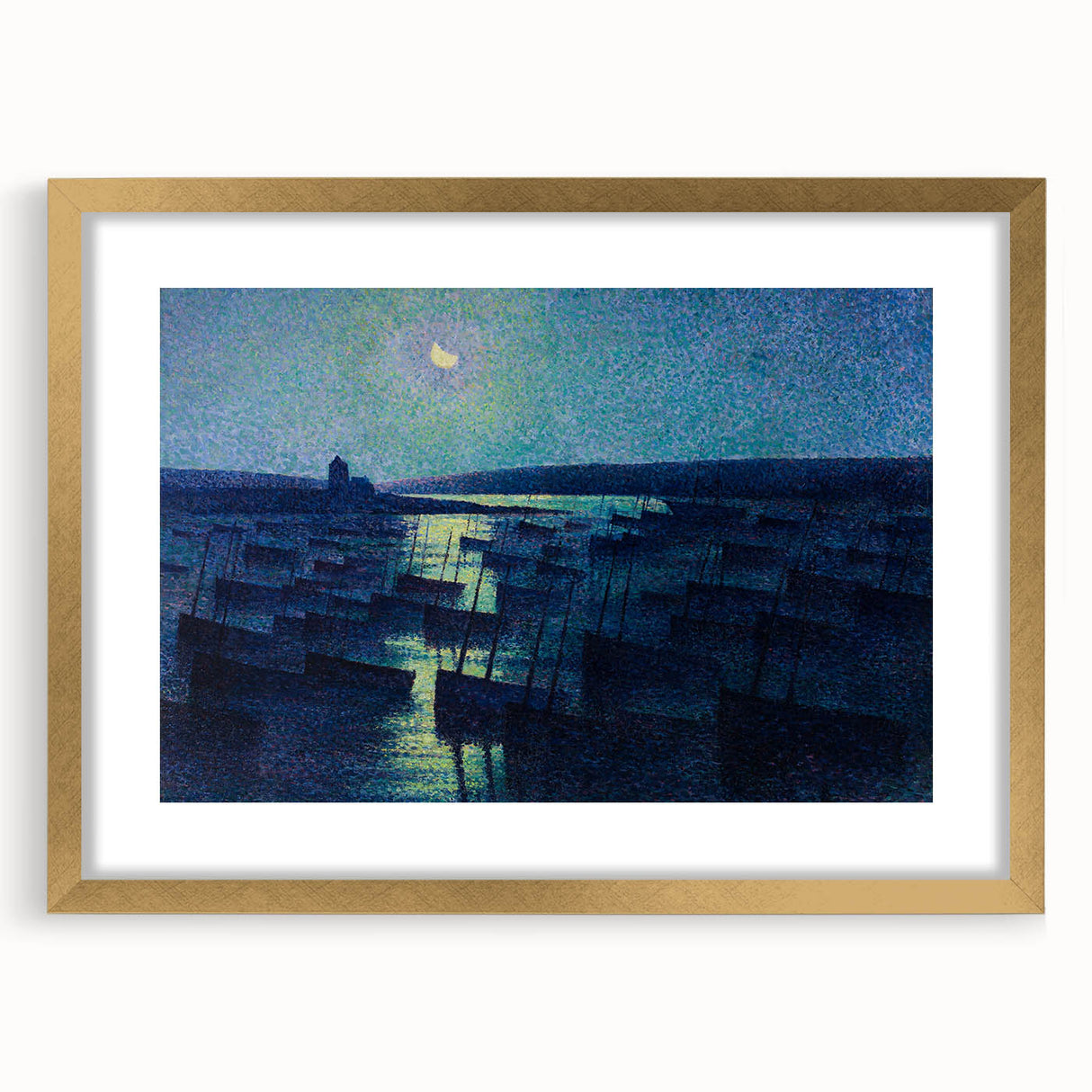 Modern Wall Art - Moonlit Boats by Maximilien Luce