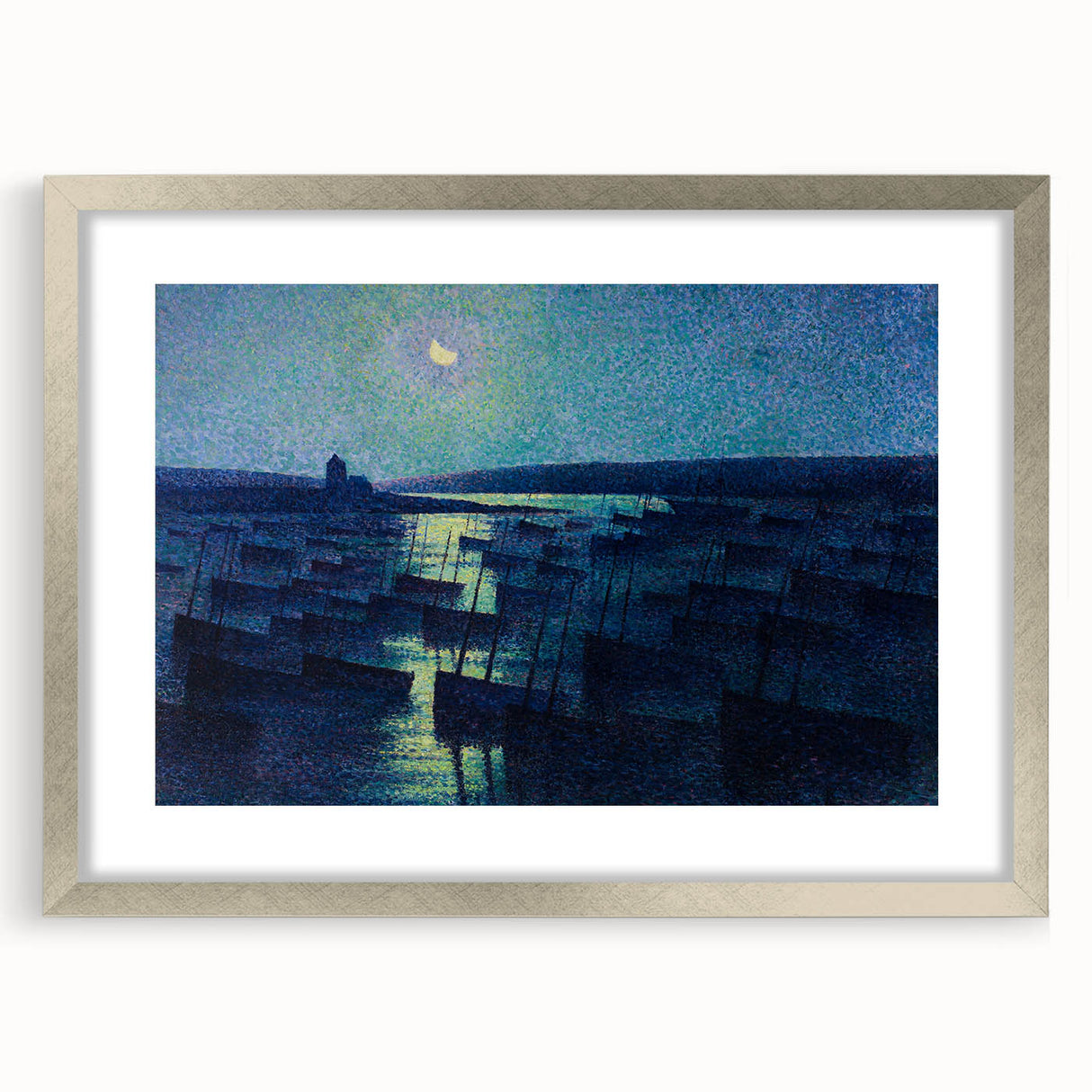 Modern Wall Art - Moonlit Boats by Maximilien Luce