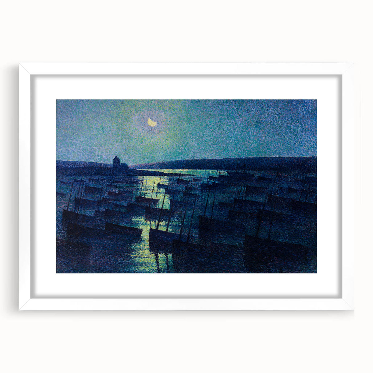 Modern Wall Art - Moonlit Boats by Maximilien Luce