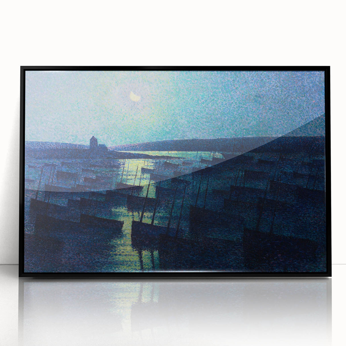 Modern Wall Art - Moonlit Boats by Maximilien Luce