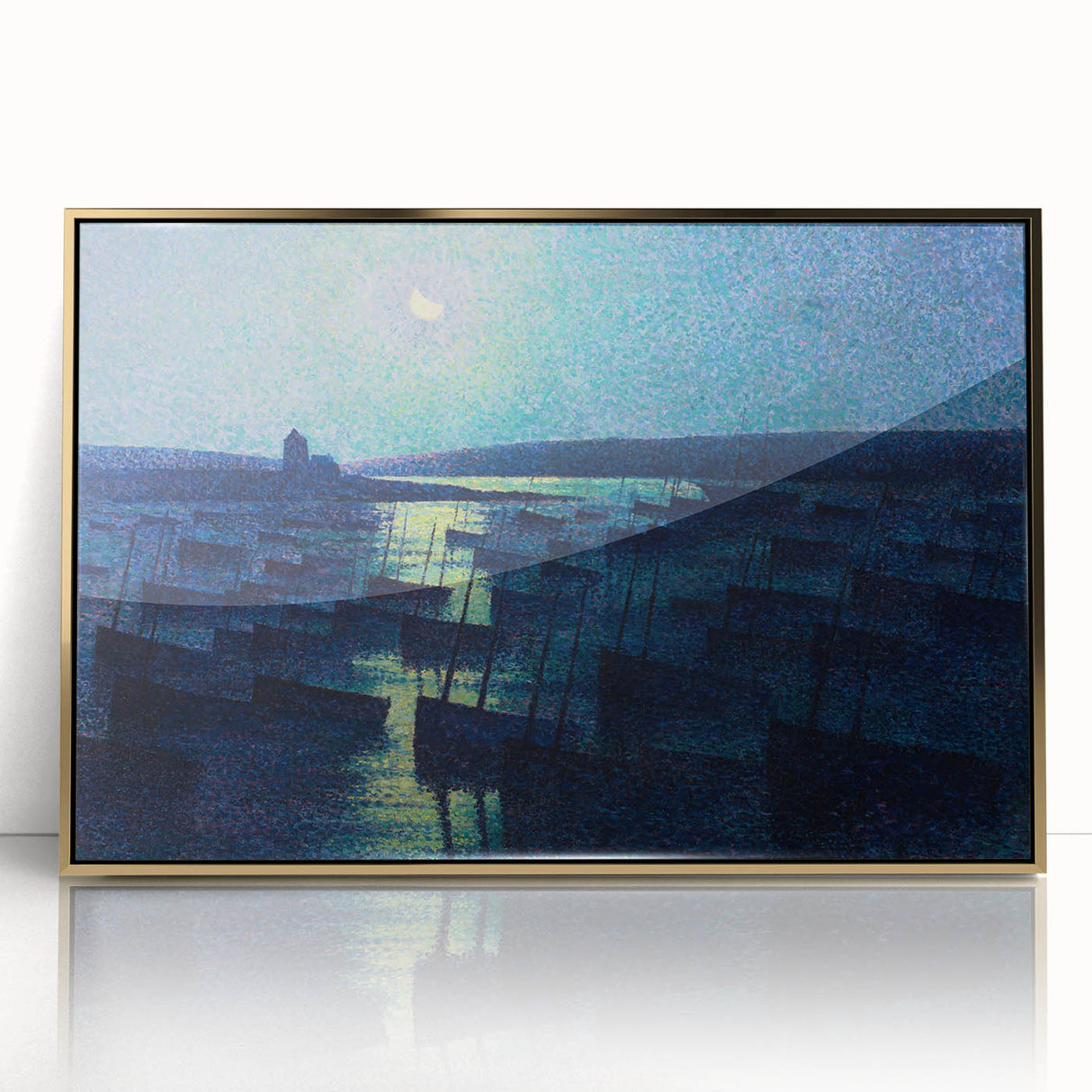 Modern Wall Art - Moonlit Boats by Maximilien Luce