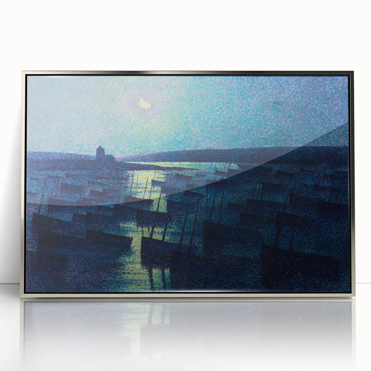 Modern Wall Art - Moonlit Boats by Maximilien Luce