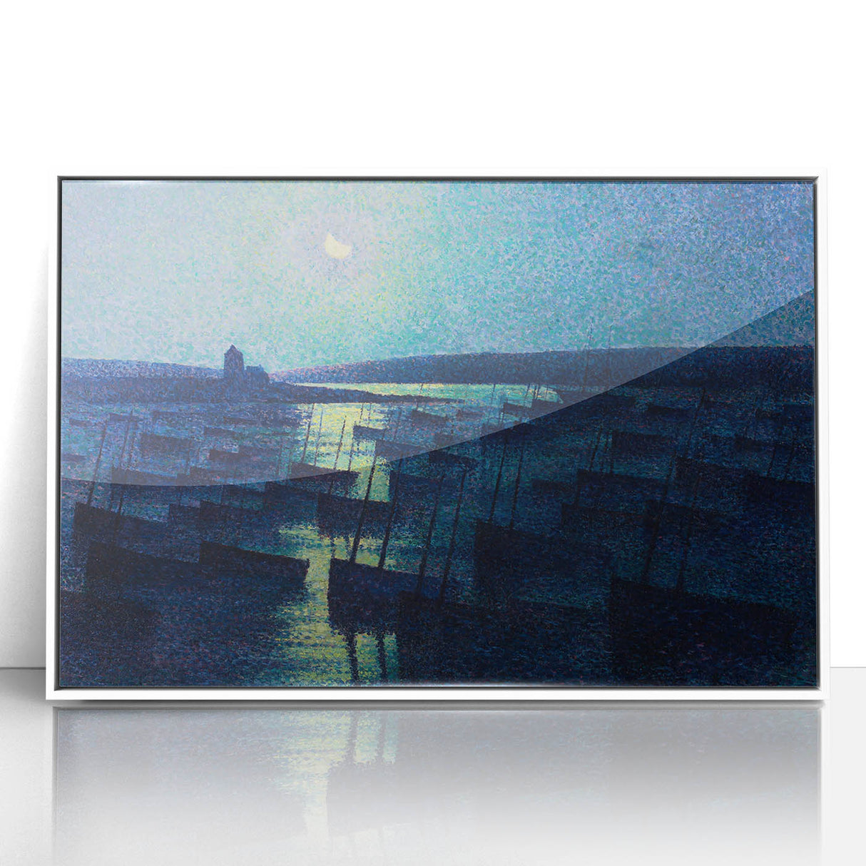 Modern Wall Art - Moonlit Boats by Maximilien Luce