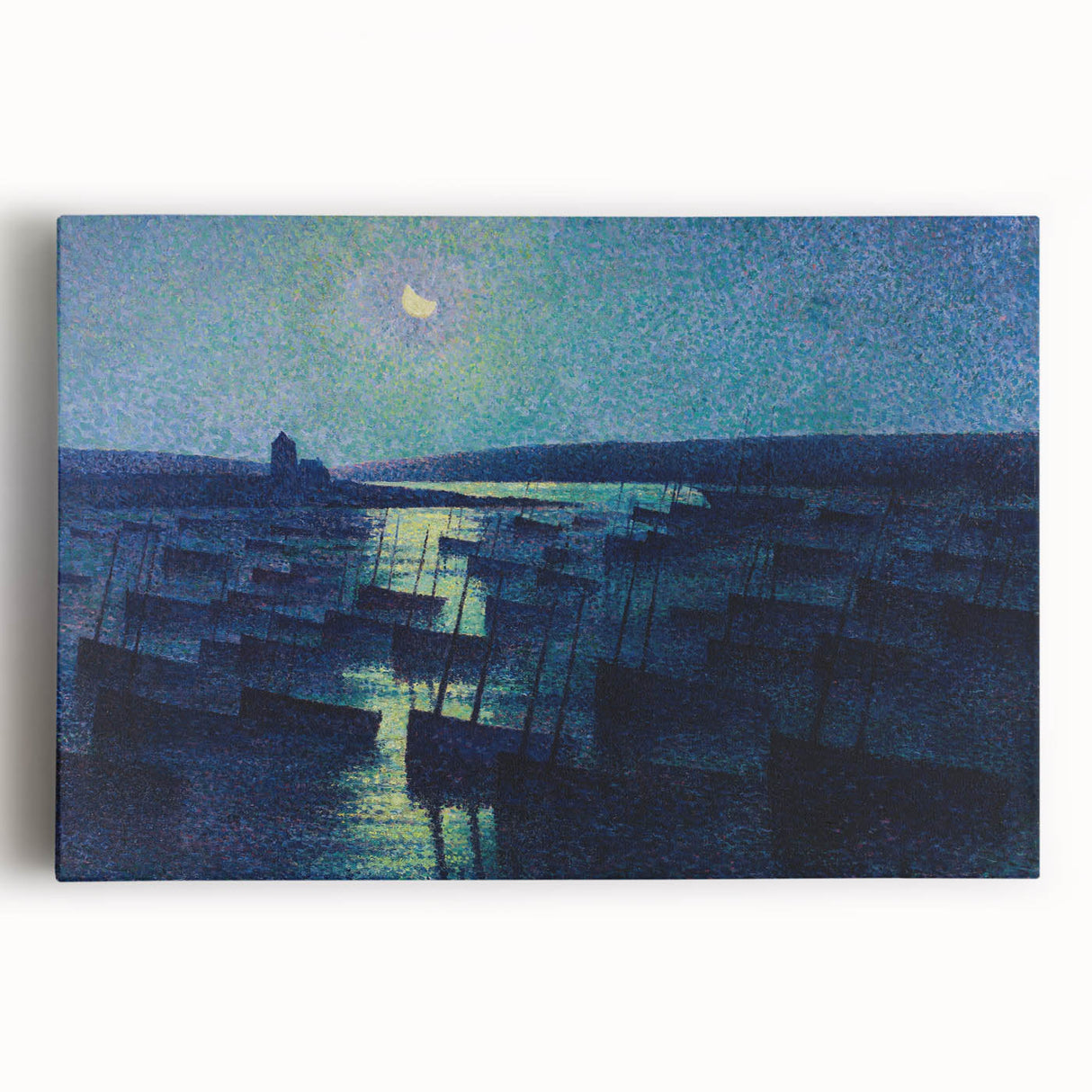 Modern Wall Art - Moonlit Boats by Maximilien Luce