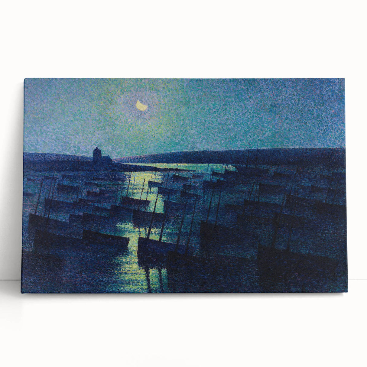 Modern Wall Art - Moonlit Boats by Maximilien Luce