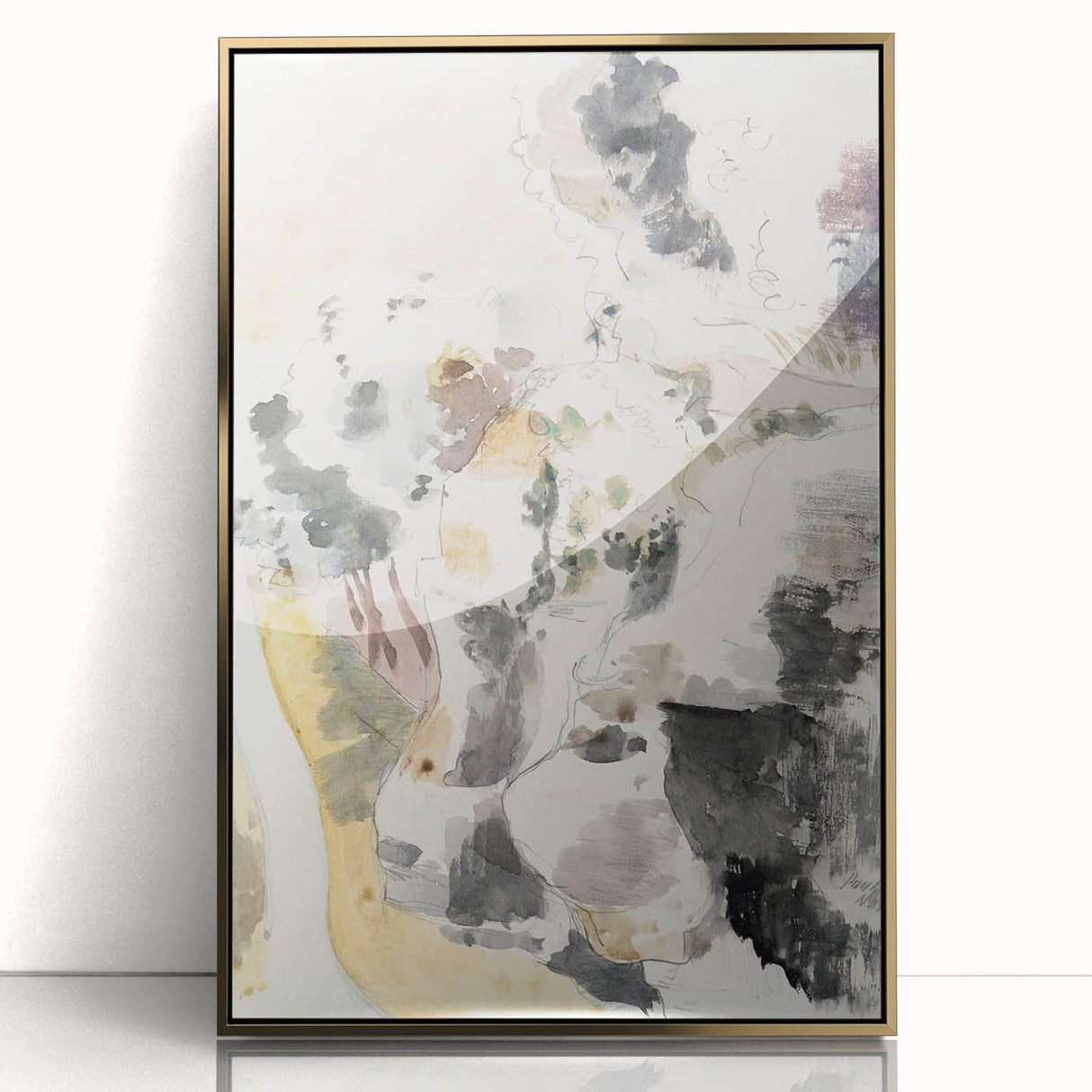 Modern Wall Art - Cliffs | Abstract Minimalist Landscape by Paul Nash