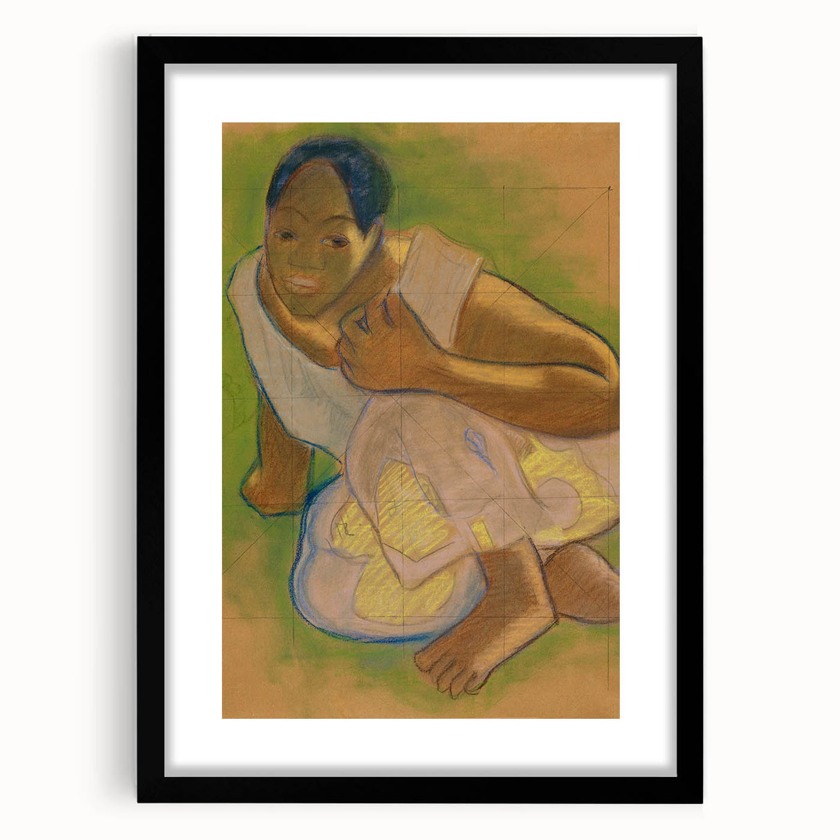 Modern Wall Art - Crouching Tahitian Woman | Paul Gauguin Masterpiece