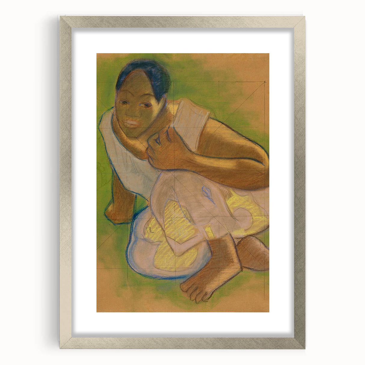 Modern Wall Art - Crouching Tahitian Woman | Paul Gauguin Masterpiece
