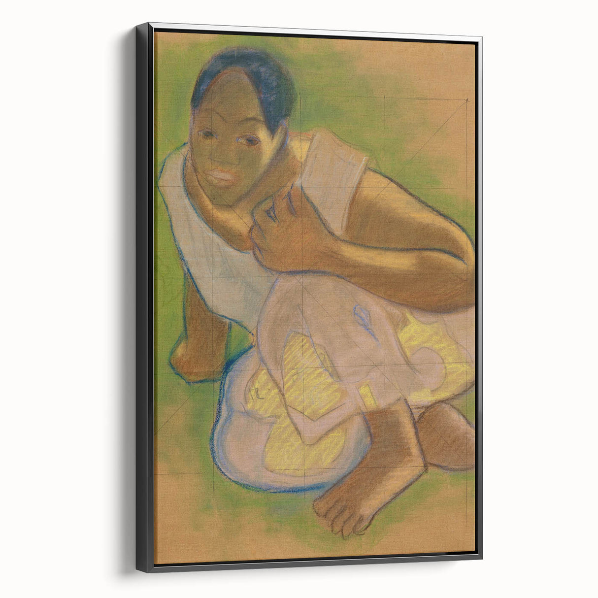 Modern Wall Art - Crouching Tahitian Woman | Paul Gauguin Masterpiece