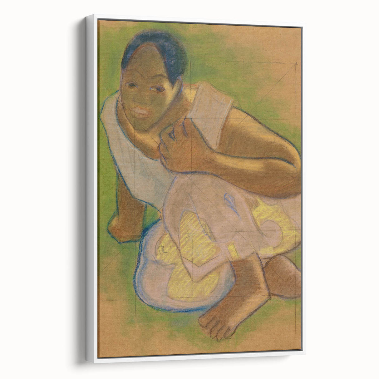 Modern Wall Art - Crouching Tahitian Woman | Paul Gauguin Masterpiece