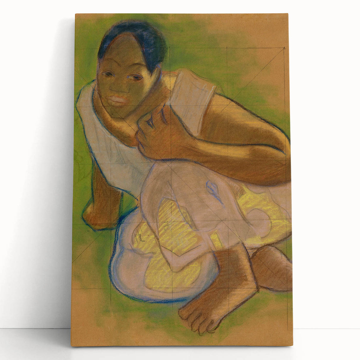 Modern Wall Art - Crouching Tahitian Woman | Paul Gauguin Masterpiece