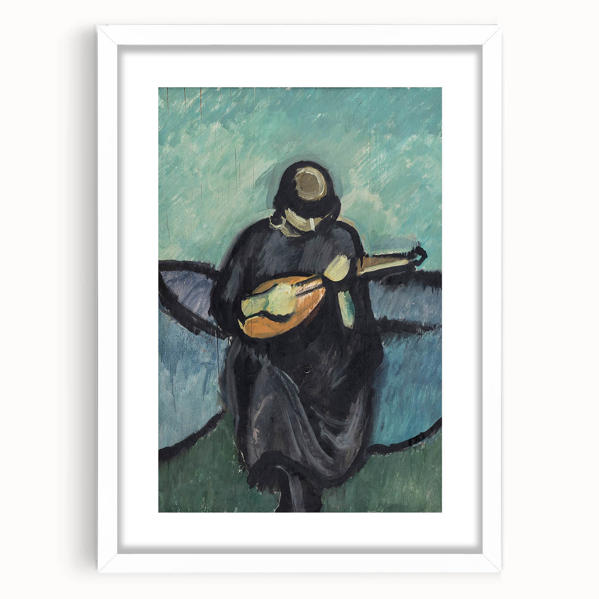 Modern Wall Art - Mandolin Player | Abstract Musical Expression Print