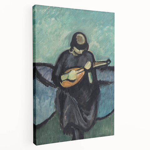 Modern Wall Art - Mandolin Player | Abstract Musical Expression Print
