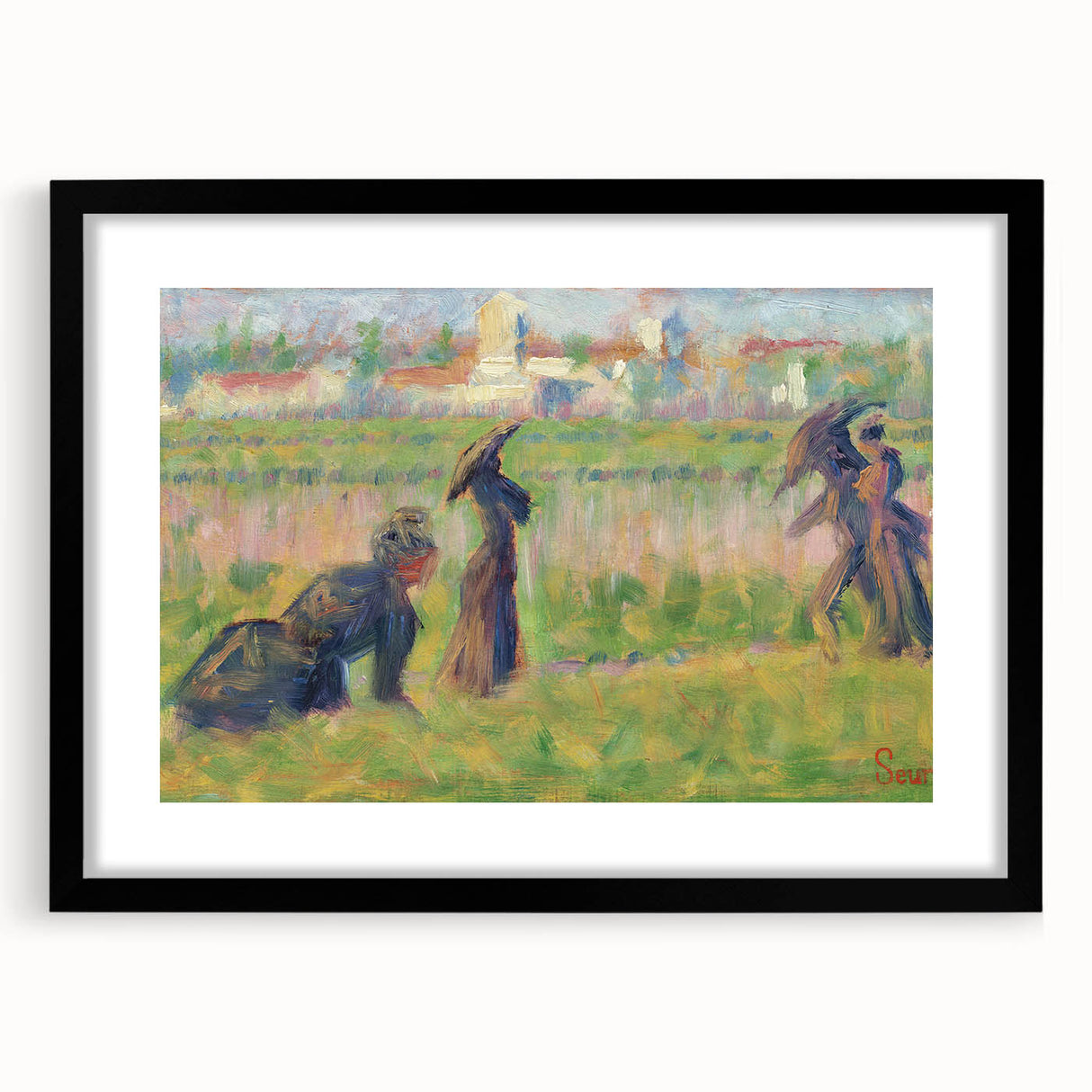 Modern Wall Art - Abstract Landscape with Figures in Pastel Hues
