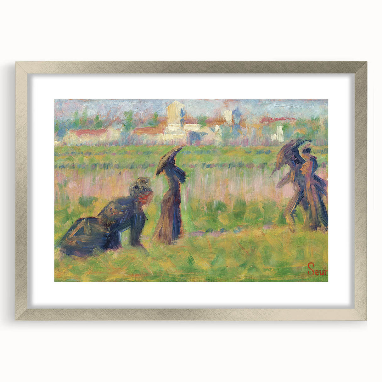 Modern Wall Art - Abstract Landscape with Figures in Pastel Hues