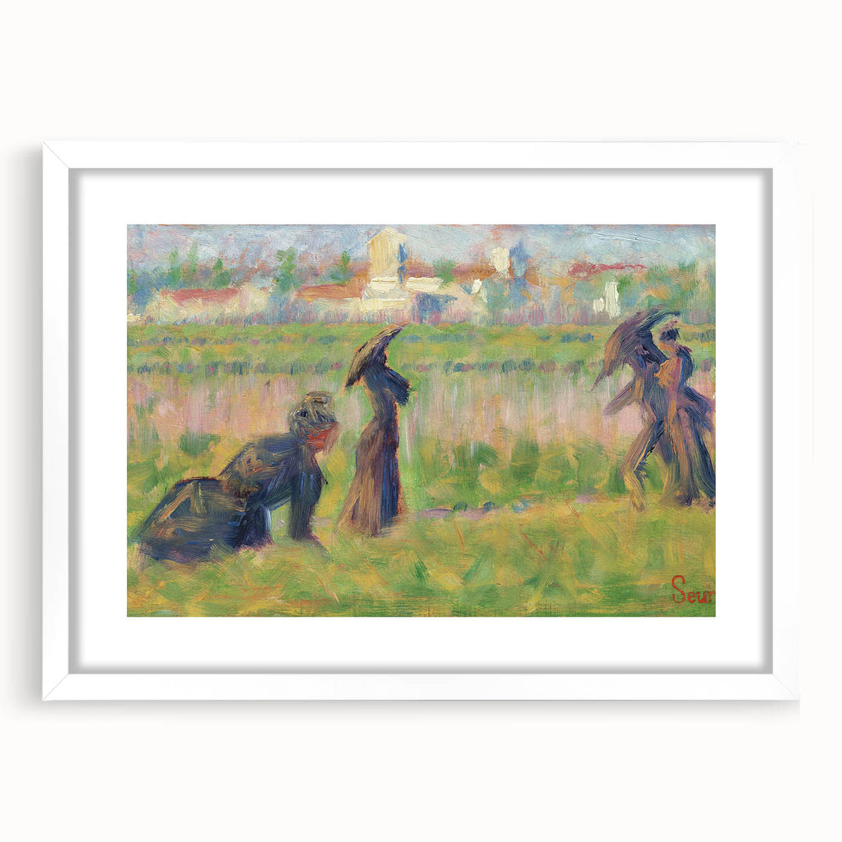 Modern Wall Art - Abstract Landscape with Figures in Pastel Hues