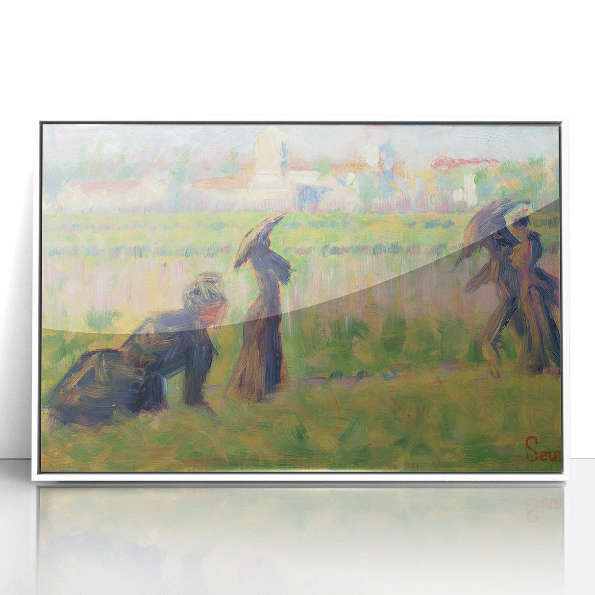 Modern Wall Art - Abstract Landscape with Figures in Pastel Hues