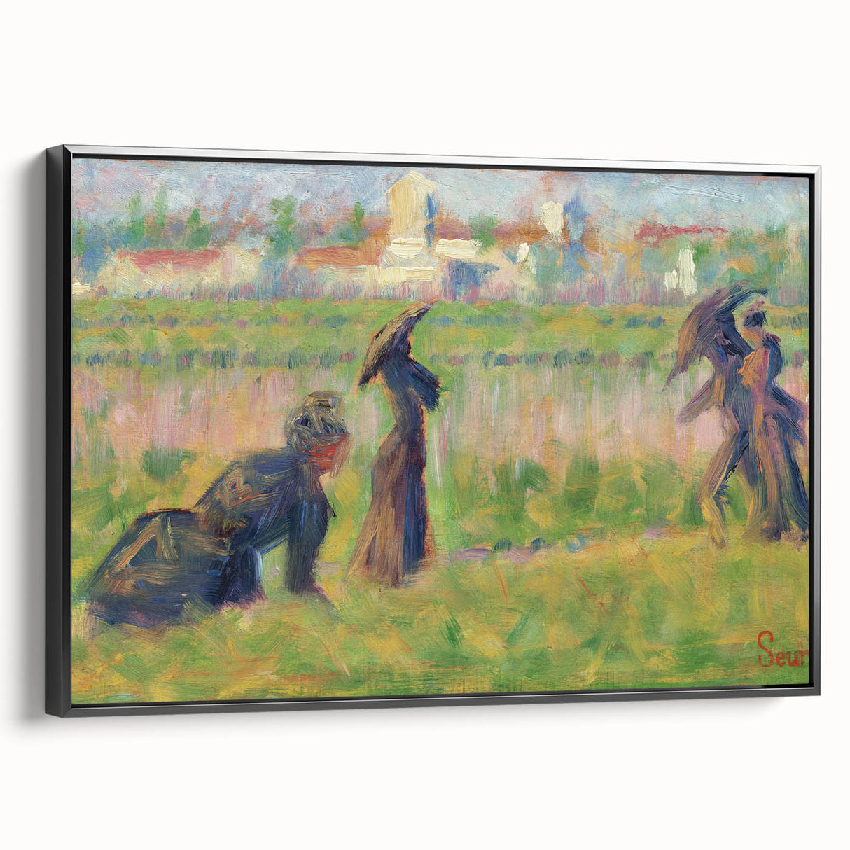 Modern Wall Art - Abstract Landscape with Figures in Pastel Hues