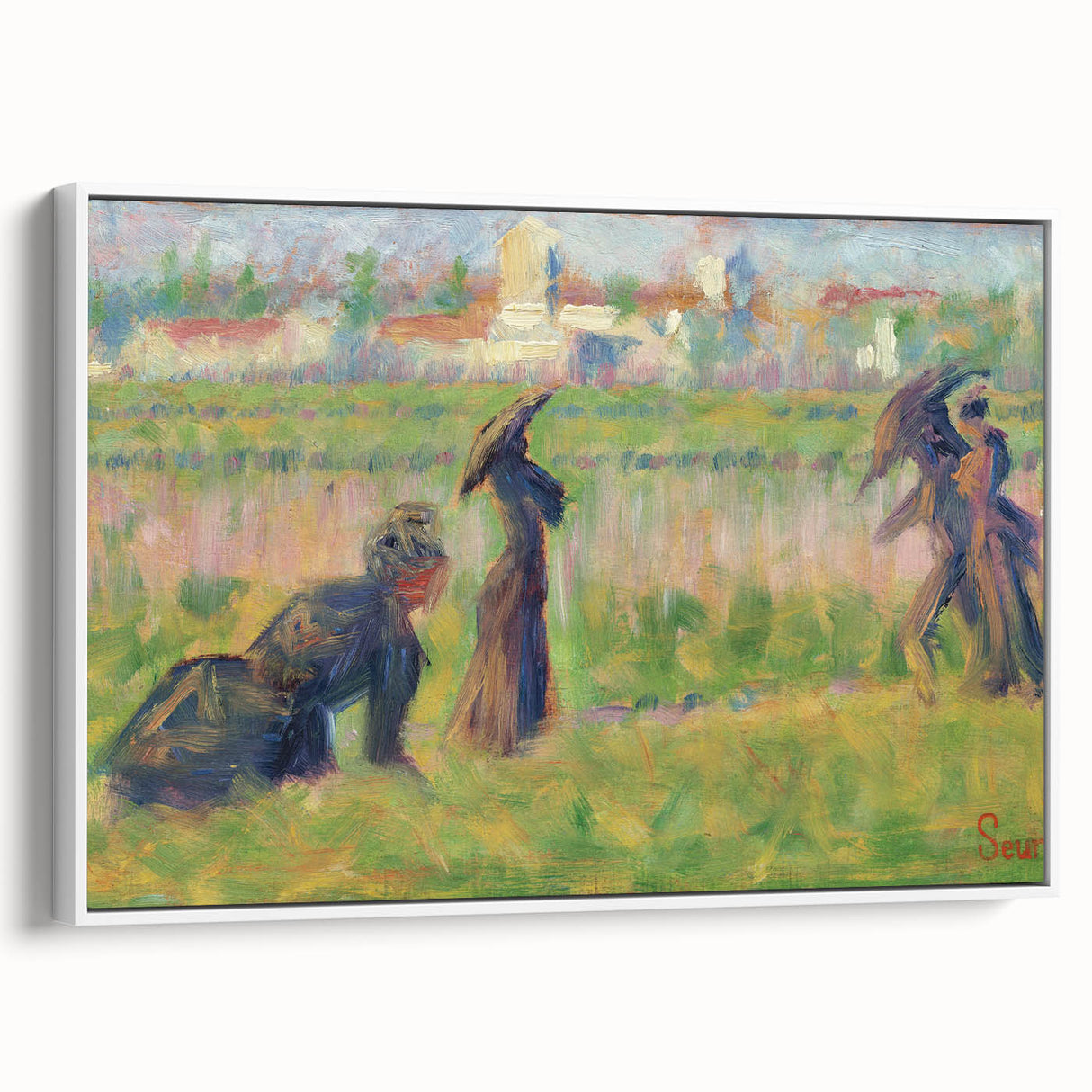 Modern Wall Art - Abstract Landscape with Figures in Pastel Hues