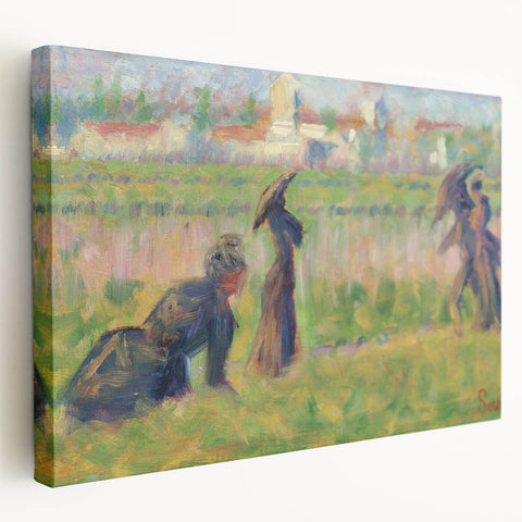 Modern Wall Art - Abstract Landscape with Figures in Pastel Hues