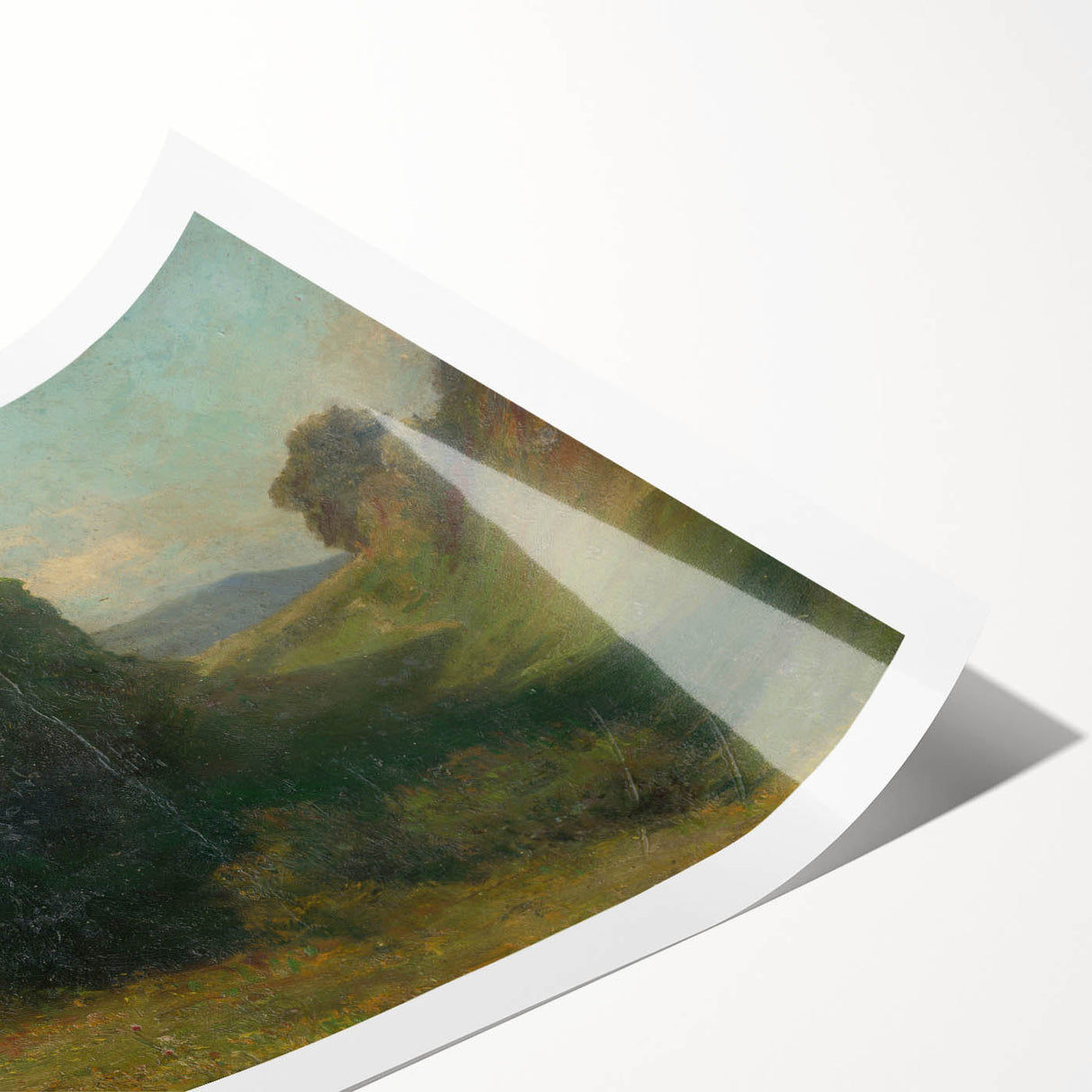 Modern Wall Art - Serene Valley Landscape with Lush Greens