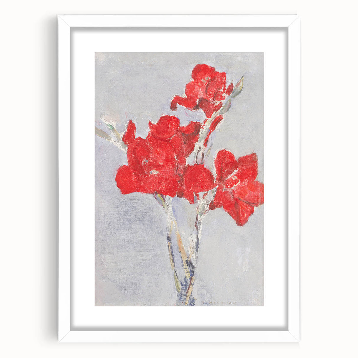 Modern Wall Art - Piet Mondrian’s Red Gladioli Print