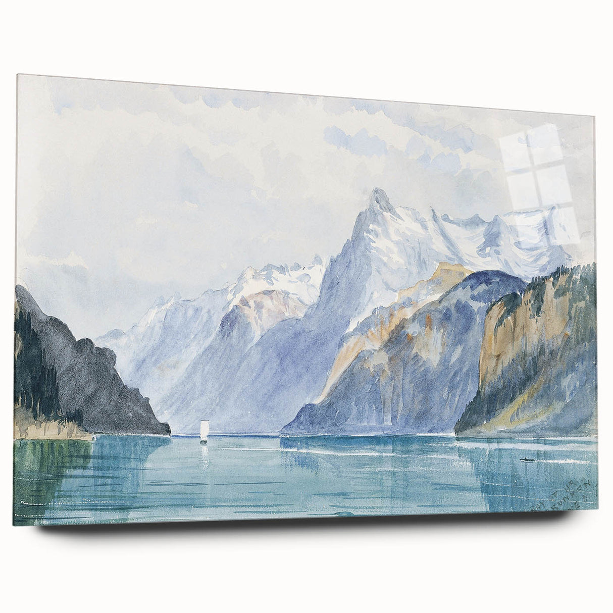 Modern Wall Art - Serene Alpine Landscape with Tranquil Waters