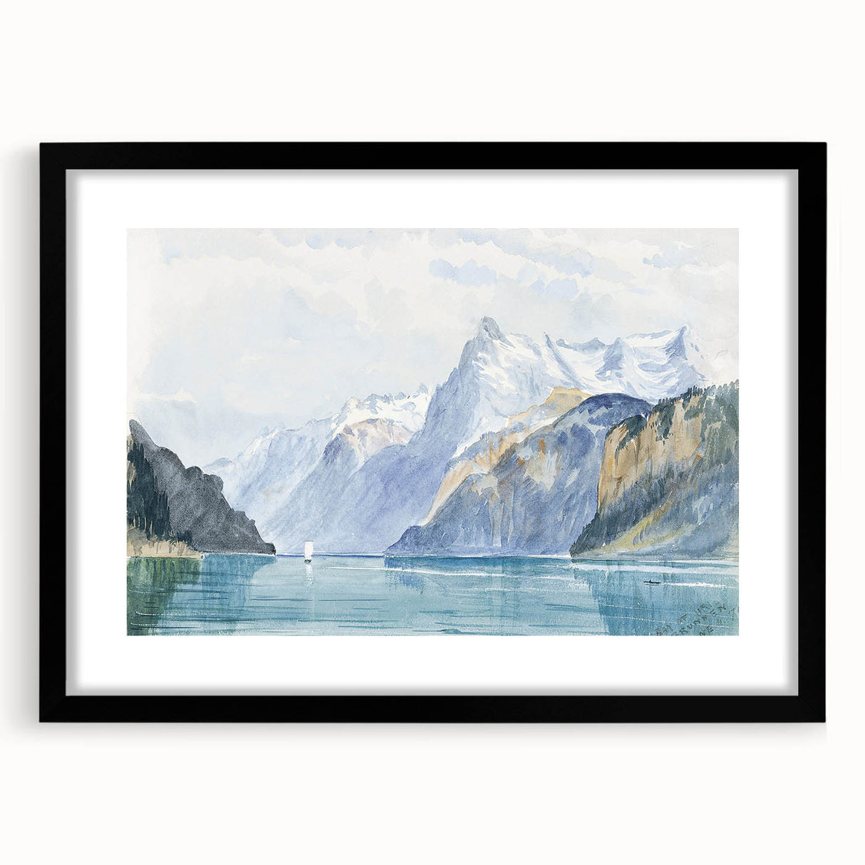 Modern Wall Art - Serene Alpine Landscape with Tranquil Waters