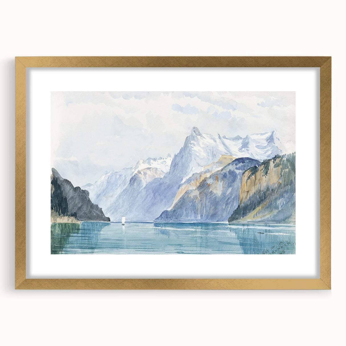 Modern Wall Art - Serene Alpine Landscape with Tranquil Waters