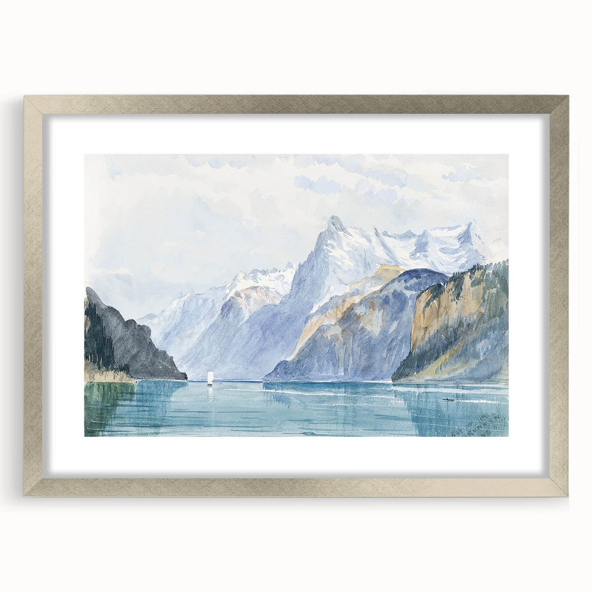 Modern Wall Art - Serene Alpine Landscape with Tranquil Waters