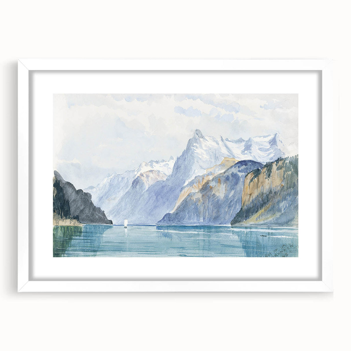 Modern Wall Art - Serene Alpine Landscape with Tranquil Waters
