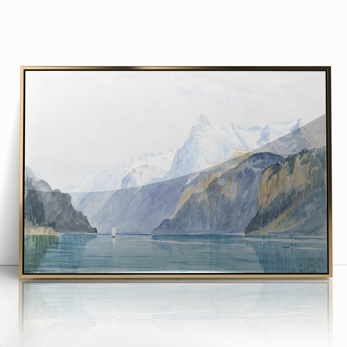 Modern Wall Art - Serene Alpine Landscape with Tranquil Waters