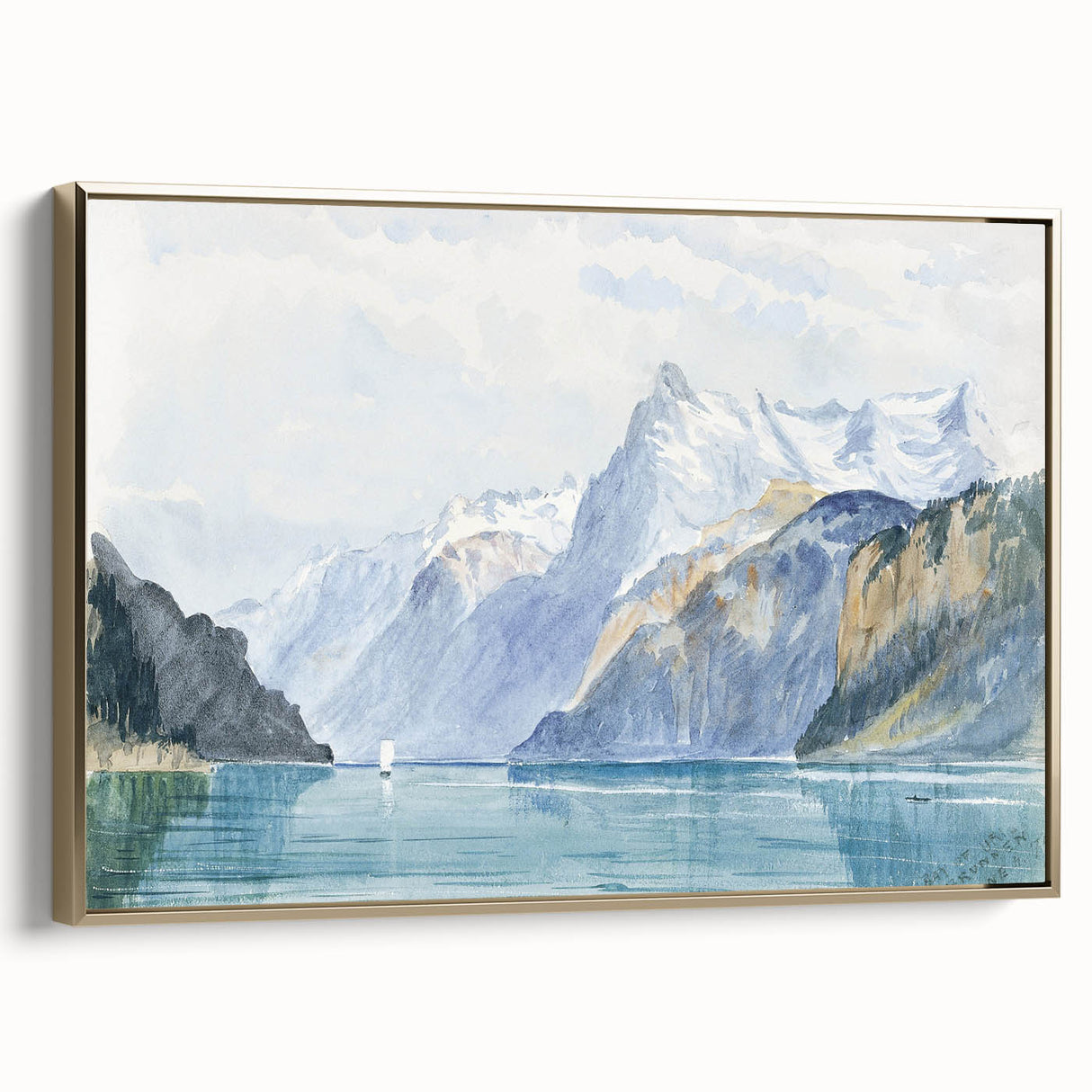 Modern Wall Art - Serene Alpine Landscape with Tranquil Waters